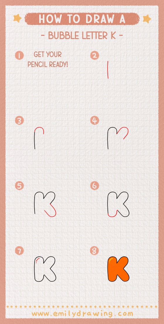 how to draw a bubble letter k pinterest pin